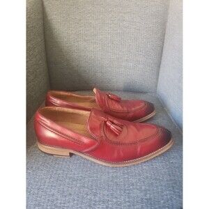 Stacy Adams "Donovan" Moc Toe Drop Tassel Loafers in "Cranberry" Red Size 10.5